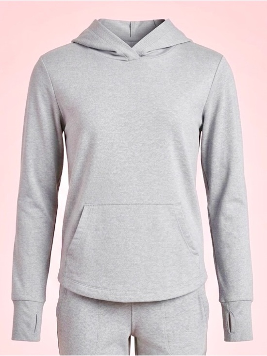 Athleta Other - Athleta Girl Grey Renew Hooded Top Long Sleeve Pullover Size L 12